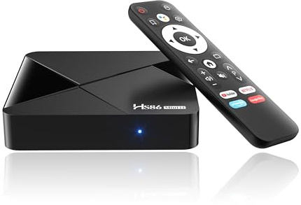 Android 14.0 TV Box, 2026 Última Caja Android Box 8K con RAM 2G ROM 16G Rockchip RK3518 WiFi 6 BT5 3D HD 2K 4K @ 60FPS Smart TV Box Internet con Control Remoto Bluetooth HS86 MINI14