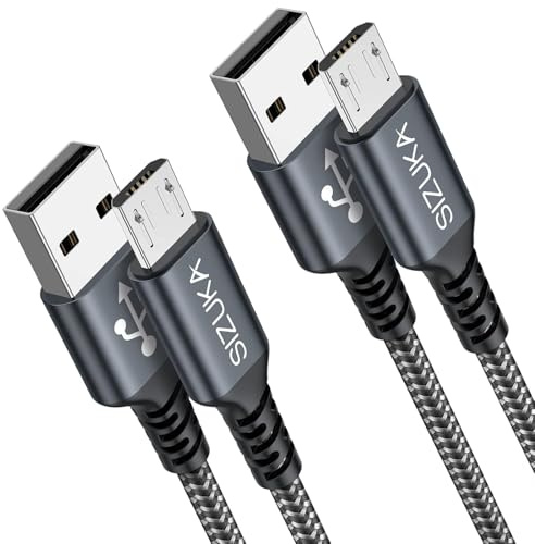 SIZUKA Câble Micro USB 3m/Lot De2 Micro USB Charge Rapide Tressé Chargeur