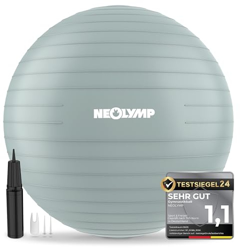 NEOLYMP Gymnastikball - Sitzball Büro ergonomisch in 3 Größen S/M/L - bis 300 kg belastbar, rutschfest & Anti Burst - Pilates Ball, Pezziball, Schwangerschaftsball, Yoga Ball für Homeoffice