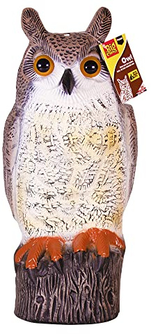 The Big Cheese Long Eared Owl Realistic Decoy Deterrent, Scares Birds from Gardens and Buildings