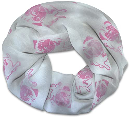 thb Richter Loopschal Rundschal Hunde Mops Dogge Schlauchschal Halstuch scarf Loop Bulldogge Hund Dog (Grau)