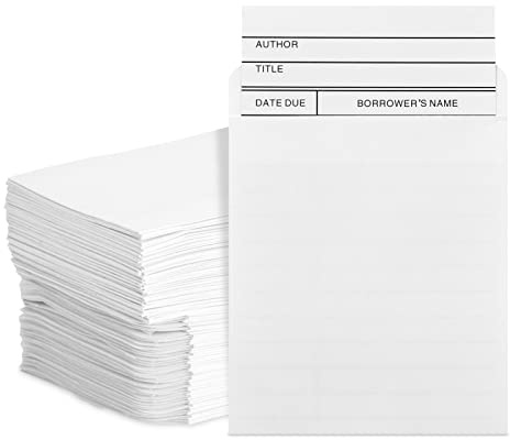 100 Pack Library Card Pockets Self Adhesive for Book Checkouts, CDs, DVDs, Classroom Supplies 3.5 x 4.5 inches (8.9 x 11.4 cm)