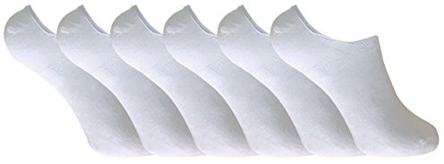 6 paar damen bambus unsichtbar anti schweiß sneaker socken/füßlinge mit silikonferse (37-41 eur, BNSTL White)