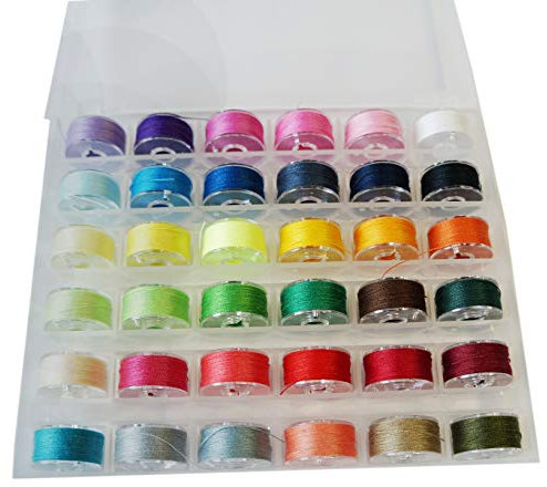 ChicEver 36 universale Spulen mit Nähgarne in Box Fadenspulen Kunststoff für Nähmaschinen 8709b