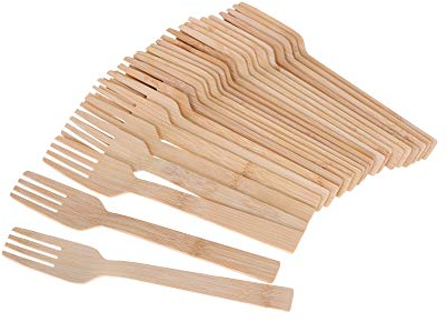 Gräwe Lot de 25 fourchettes jetables en bambou 16,5 cm