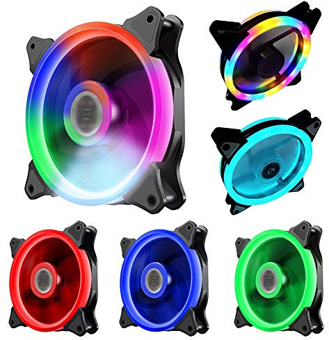 FOReverweihuajz Universal 12cm 15LED Dual Aperture Efficient Heat Dissipation Silent PC Computer Case Cooling Fan Cooler Pink