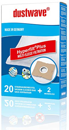 dustwave® - 20 bolsas de aspiradora para aspiradoras Bluesky BVC 15BA-17, fabricadas en Alemania, incluye microfiltro