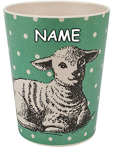alles-meine.de GmbH Kunststoff Trinkbecher/Becher - Tiere - Schaf - inkl. Name - 330 ml - BPA frei - aus Kunststofffasern - Tasse - Zahnputzbecher/Malbecher - Kinder Erwach..