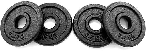 TnP Distribution Round Cast Iron 1 Standard Weight Plates Disc 0.5KG Quad Hammertone for Dumbbell Barbell Bar Weights Set