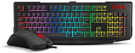 Ozone Gaming Kit Teclado Double Tap RGB Layout PT, Color Negro