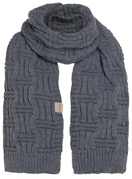 KNIT FACTORY - Bobby Schal - Grob Gestrickter Schal - Für Damen und Herren - Winter Strickschal mit Wolle - Hochwertige Qualität - Anthrazit
