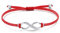 Unendlichkeitszeichen Armband Silber 925 Damen Mädchen Kinder, Infinity Mutter Tochter Mama, Stoff Rot Freundschaft Armband Personalisierte Geschenke für Frauen Mädchen Freundin Mama