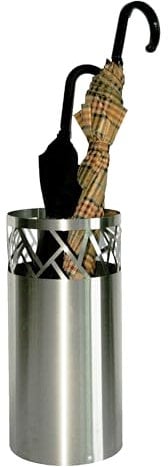 Regenschirmständer Design Fence, 49 x Ø 22,5 cm, Edelstahl mattiert, Marke: Szagato, Made in Germany (Schirmständer, Schirmhalter, Regenschirmhalter gebürstet)