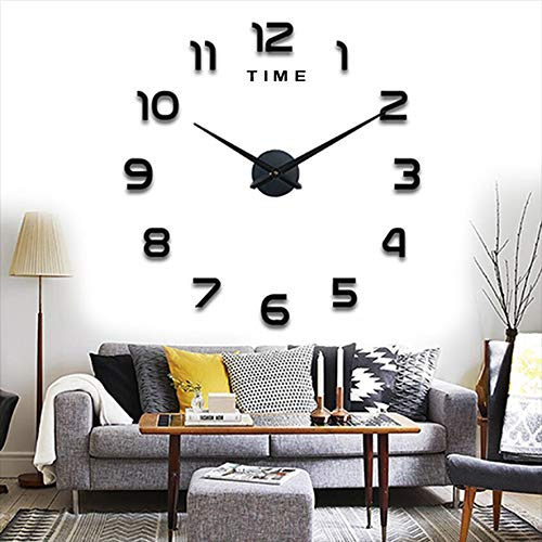 Yolistar Moderne Wanduhr Spiegel Aufkleber DIY, 3D Acryl Wanduhren Wandtattoos Dekoration, Stumm Einfach zu Montieren Quarzuhr für Zuhause, Büro, Hotel