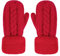 JIAHG Super Dicke gestrickt Handschuhe Damen Mädchen Fäustlinge Winterhandschuhe Fausthandschuhe Sporthandschuhe (Rot)