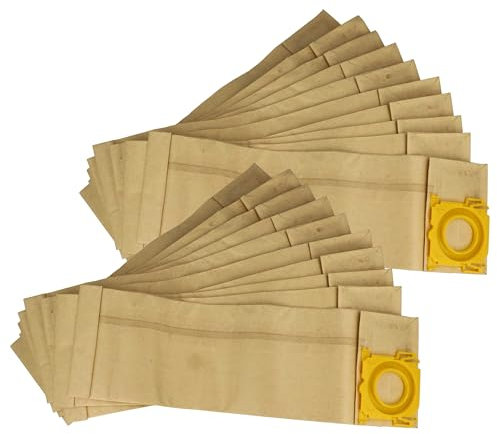 vhbw 20x Vacuum Cleaner Bag compatible with Sebo 470 Electronic, Air belt C, Airbelt C 2.1 Vacuum Cleaner - Paper, 23.5 cm x 15.5 cm Sand-Coloured