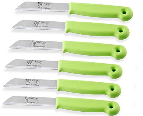 Couteaux à fruits Solingen Set Acier inoxydable Fabriqué en Allemagne Lames tranchantes pour couper les fruits et légumes (6, Long)