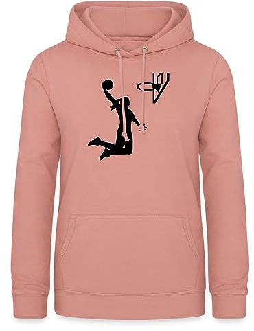 Spreadshirt Basketball Basket Idée Cadeau Joueuse Sweat À Capuche Femme, L, Rose poudré