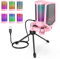FIFINE Gaming Mikrofon PC, USB Microphone für PS4 PS5 Mac, mit Mikrofon Ständer, Stummschalttaste, Popfilter, Shock Mount, für Streaming Podcast Studio