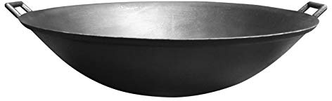 ksamwjf Cast Iron Wok Old-Fashioned Double-Ear Wok Without Coating Thickened Pointed Bottom Non-Stick Household Large Wok,50cm