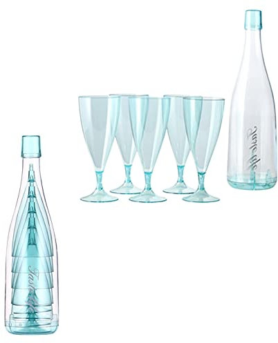 Flûtes à champagne – Verres à vin avec bouteille de rangement | Verres à mimosa portables avec base amovible et bouteille de rangement A/a