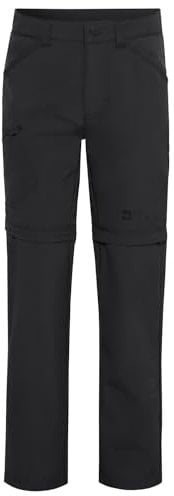 Jack Wolfskin Unisex Kinder Safari Zip Off Pants K Outdoorhose, Schwarz, 140 EU