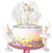 HENGBIRD Ballerina Tortendeko Dekoration, 5 Stück Geburtstag Kuchen Regenbogen Happy Birthday Girlande Figuren Ballerina Tortendeko DIY Torten Topper Geburtstag Party Kuchen Deko