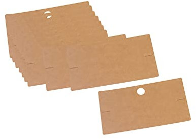 Lot de 100 Cartes de présentation pour Colliers et Bracelets à Suspendre - Cartes de présentation à Suspendre - en Carton - Marron