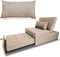 MAKA Poltrona Letto Singolo con Materasso, Divano Letto Singolo Reclinabile Salvaspazio con Cuscino Sfoderabile, Divano Letto 1 Posto in Tessuto con Chaise Longue Regolabile 191x79x90 cm (Cachi)