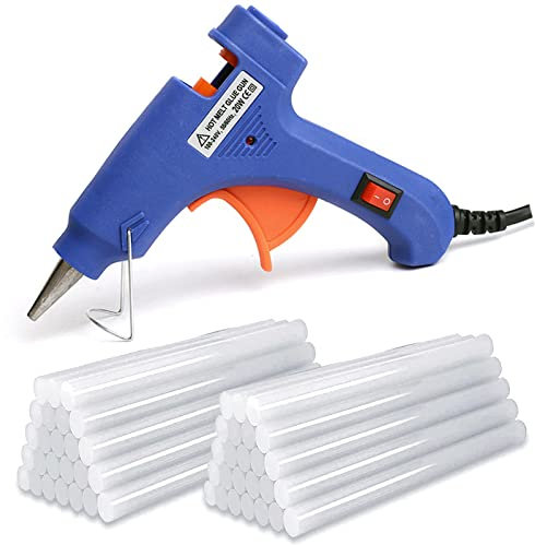 Hot Glue Gun, Mini Glue Gun for Crafting, 50pcs Glue Sticks, Fast Heating,for Kids Crafts,Christmas DIY,Card, Plastic, Fabric, Home Office Repairing,20W,Deep Blue
