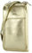 modamoda de P06 Damen Leder Umhängetasche Geldbörse Handytasche 6,5 Zoll handmade in Italy, Farbe:Lightgold Metallic