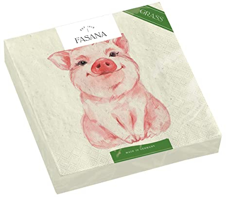 20 Servietten aus nachhaltiger Produktion Rosa Schweinchen | Tiere | Kinder | Bauernhof | Tischdeko | Decoupage | Serviettentechnik 33x33cm