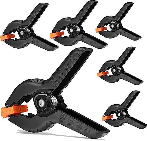 Federklemmen, 6 Stück, 15,2 cm, professionelle Kunststoff-Federklammern für Handwerk, Hintergrund-Clips, Klemmen für Hintergrundständer, Fotostudios, Holzbearbeitung, Heimwerker