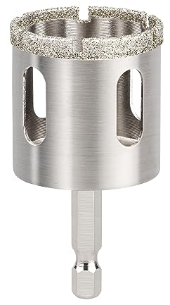 Broca de cristal de 40 mm con vástago hexagonal de 6,35 mm, sierra perforadora con revestimiento de acero al carbono, broca para azulejos para vidrio/azulejos