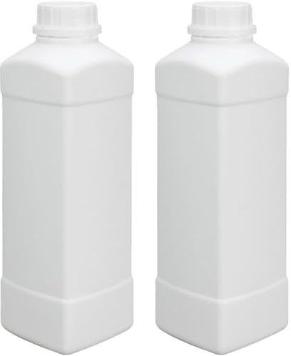 Fituenly Botella de plástico HDPE de 1000 ml con Tapa, envase hermético para detergente líquido, Botella de Grado alimenticio.