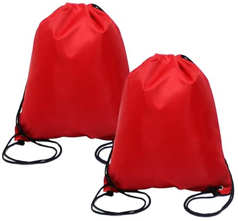 DALOMGZL 2PCS Drawstring Bags, PE Gym Bag,Sling, Swing, and Go with Swimming Bag for Men & Women, Ideal PE Waterproof Scratch Resistant Bag for School, gym, Holidays, Travel & beach bags(Red)