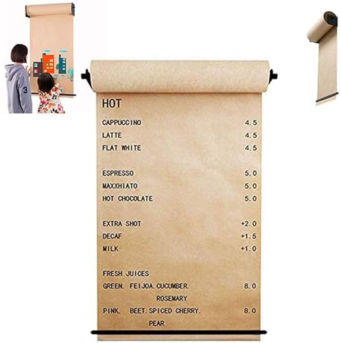 VECNUM Rollen-Kraftpapierrollen-Display-Halter, Wandmontierter Schreibwarenspender Für Kinderzimmer, Büro, Café-Shop 50 M Kraftpapierrolle Inklusive,60cm