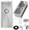ARA CHOICE Brushed Stainless Steel Small Kitchen Inset/Undermount Sink Catering 0.5 Half Bowl Reversible with Drainer & Inset Plumbing Wastes Set