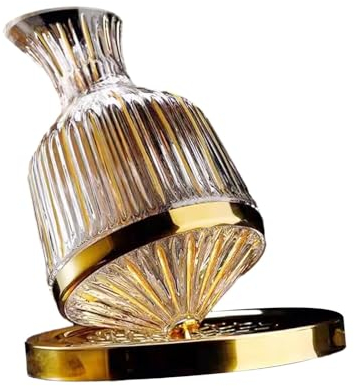 Gralara Weinkaraffe Weinzubehör 360 Grad drehbar 1500 ml Weinkaraffe Vintage Weinbelüfter für Bankett Geburtstagsgeschenk Dekor