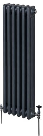 Radiateur Traditionnel à Triple Colonne 1500 x 292 mm, Chauffage Moderne Vertical en Acier au Carbone Gris Anthracite Mat, Cuisine Salon Salle de Bain [Brosse, Attaches Murales & Supports INCLUS]