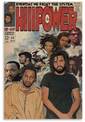 Hualishup J Cole Hip-Hop-Comic-Musikposter, dekoratives Gemälde, Leinwand, Wandposter und Kunstdruck, moderne Familienschlafzimmer-Dekoration, Poster, 30 x 45 cm