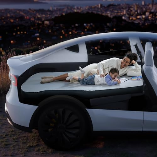 CloudCore Matratze für Tesla Model Y, 11,4 cm, volle Größe, Vakuumkompression, Roadtrip, Schichten, Nickerchen, Camping, Gäste und Zuhause, wiederaufladbare Pumpe und Augenmaske im Lieferumfang