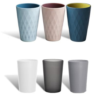 Furforstk Toothbrush Holders - 6 Piece Stackable Mouthwash Cup Set for Travel & Bathroom