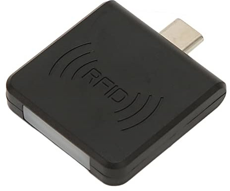 Square Card Reader, Credit Card Reader ID Mobile Phone Card Reader Type C Interface 125Khz Portable Smart Card Reader (Black)