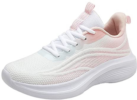 Generico Mezze Punte Danza Classica Pelle Campus 00S Sneakers da donna Colore sfumato alla Estate Nuovo modello Mesh Traspirante e confortevole Allacciatura casual Sneakers Bianche Donna 37 (Pink, 40)