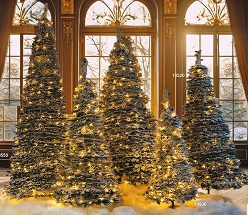 Albero di Natale artificiale, abete innevato con illuminazione, pop-up 180 cm