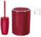 KW Toilet Brush and Bathroom Bin Set (Red)