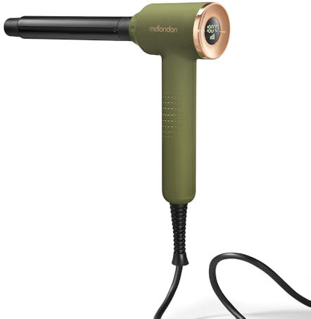 mdlondon CURL Hair Curling Wand (Olive Green). 4-in-1 Hair Curler with 10mm, 25mm, 32mm & Reverse Conical Barrels. Hair Waver with 14 Heat Settings, Carry Case & Mat - Genuine mdlondon Curling Iron