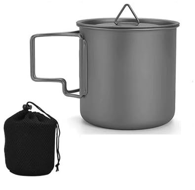 PKRANZYHKAL Mug Escalade en Titane - Tasse Randonnée Ultralégère | Popote Bivouac Résistante | Idéale pour Camping et Activités Extérieures | Haute Qualité et Durabilité,420ml