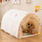 GYMAX Kids Bed Tent, Canopy Play Tent with Glow in the Dark Stars, Net Curtains, String Lights & Flags, Indoor Children Playhouse for 3+ Years Old, 137x101x82cm